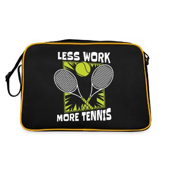 Less Work More Tennis Tennis Coach Tennis Player - Retro Bag - black/gold - Back