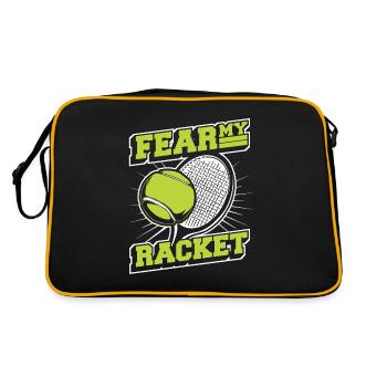 Fear My Racket Tennis Player Tennis Racket Tennis - Retro Bag - black/gold - Back