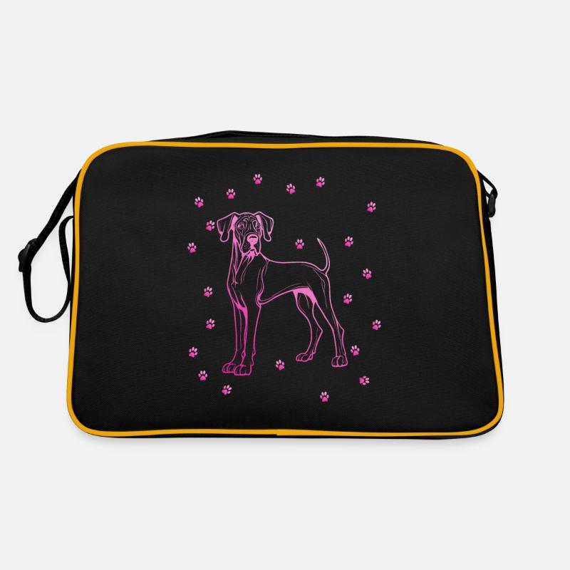 Deutsche Dogge mit kleinen Pfoten Retro Tasche