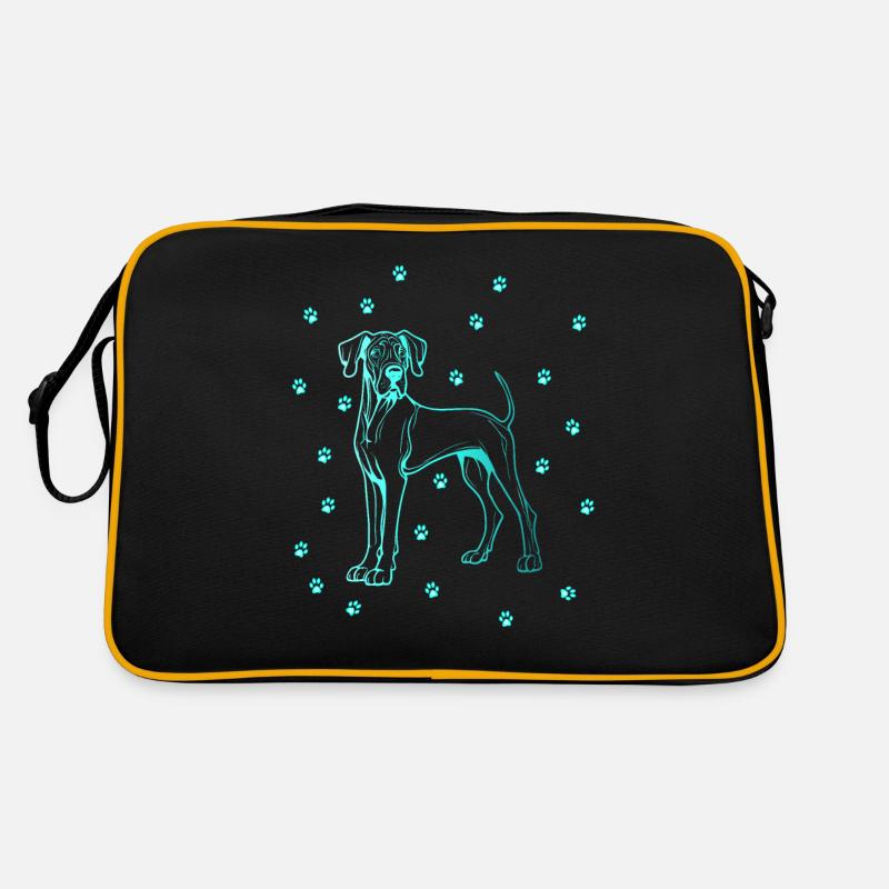 Deutsche Dogge mit kleinen Pfoten Retro Tasche