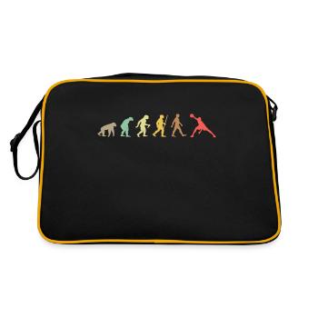 Golf Retro Golfer Evolution Lustiges Golfen - Retro Tasche - Schwarz/Gold - Hinten