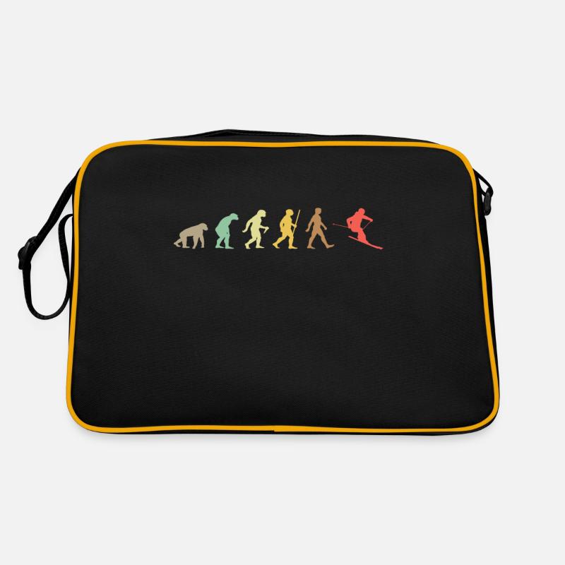 Skifahren Retro Skier Evolution Ski - Retro Tasche - Schwarz/Gold
