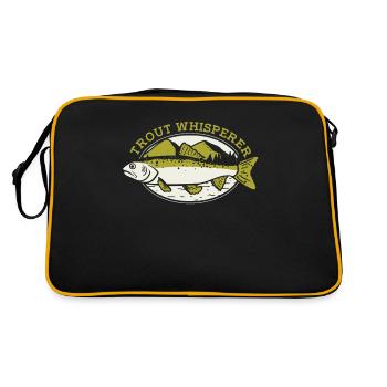 Trout Whisperer Spinnfischer Hochseeangler Angler - Retro Tasche - Schwarz/Gold - Hinten