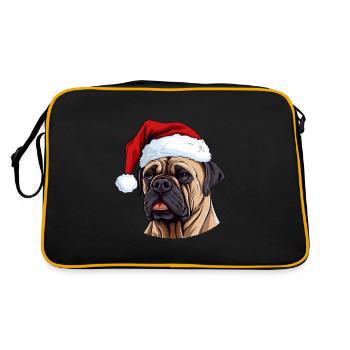 Portrait de Noël tête de chien Boerboel - Sac Retro - noir/or - Dos