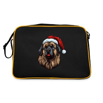 Portrait de Noël tête de chien Leonberg - Sac Retro - noir/or - Dos