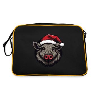 Portrait de Noël tête de sanglier - Sac Retro - noir/or - Dos