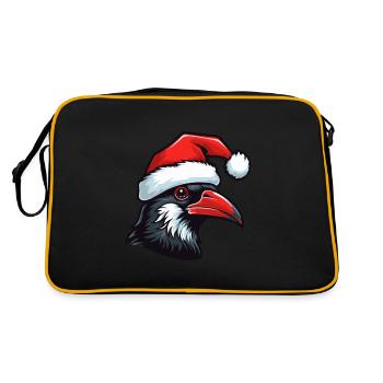 Crow Head Raven Christmas Portrait - Retro Bag - black/gold - Back