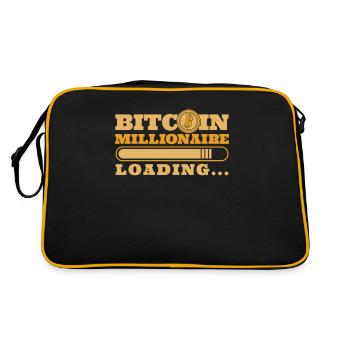 Bitcoin Millionaire Loading Blockchain Crypto - Retro Tasche - Schwarz/Gold - Hinten