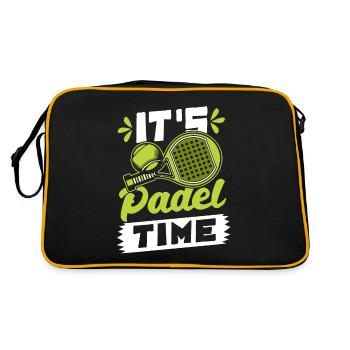 It's Padel Time Paddle Tennis Paddleball - Retro Tasche - Schwarz/Gold - Hinten