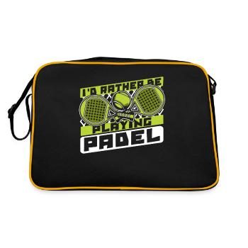 I'd Rather Be Playing Padel Paddleball Paddle - Retro Tasche - Schwarz/Gold - Hinten