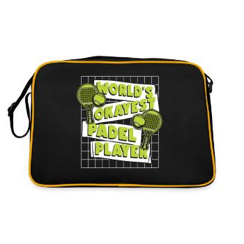 World's Okayest Padel Player Paddle Tennis - Retro Tasche - Schwarz/Gold - Hinten