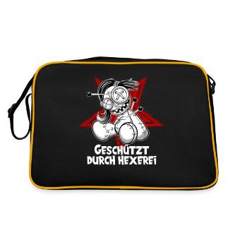 Magische Dunkle Kunst Okkulte Hexen Designs - Retro Tasche - Schwarz/Gold - Hinten