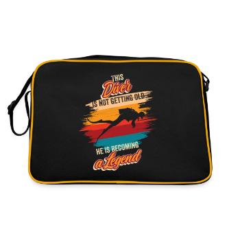 Scuba diver birthday diving instructor snorkeling - Retro Bag - black/gold - Back
