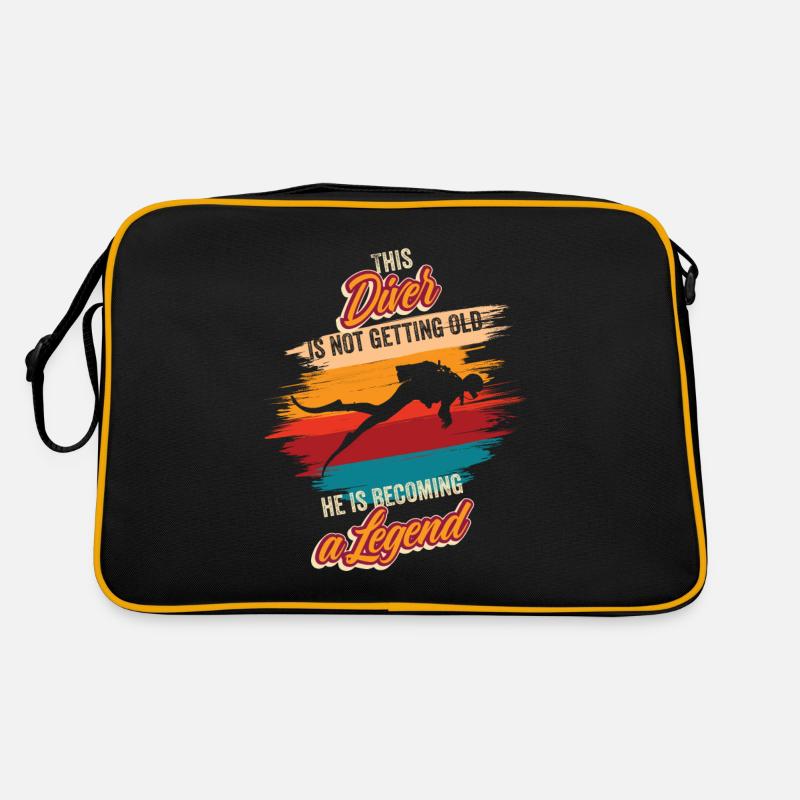 Scuba diver birthday diving instructor snorkeling Retro Bag
