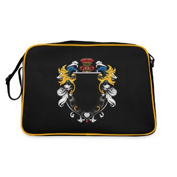 Wappen Symbol - Retro Tasche - Schwarz/Gold - Hinten