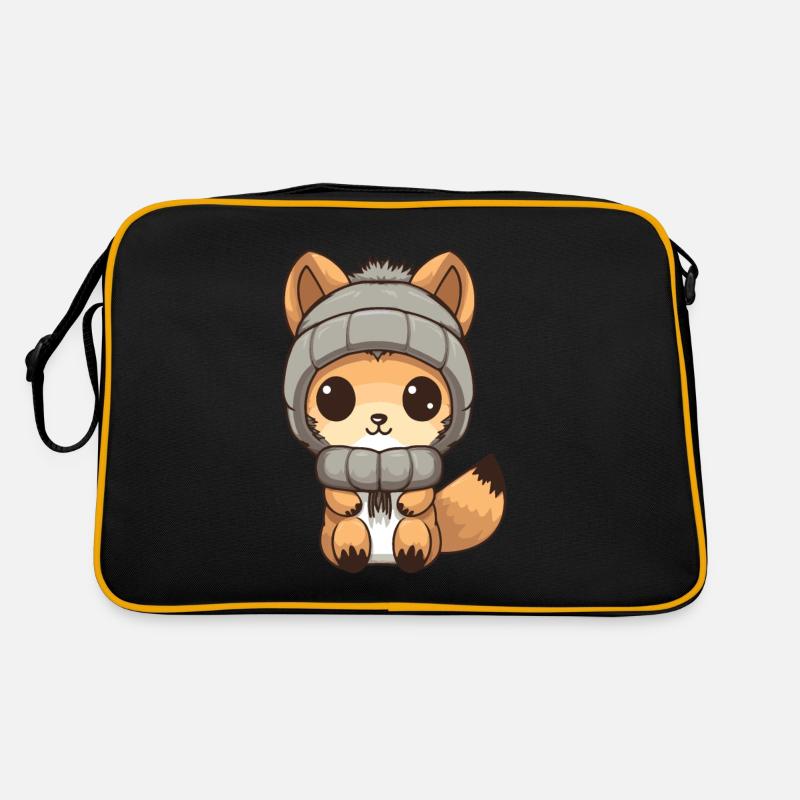 Eichhörnchen Winter Tier Baby Comic Retro Tasche