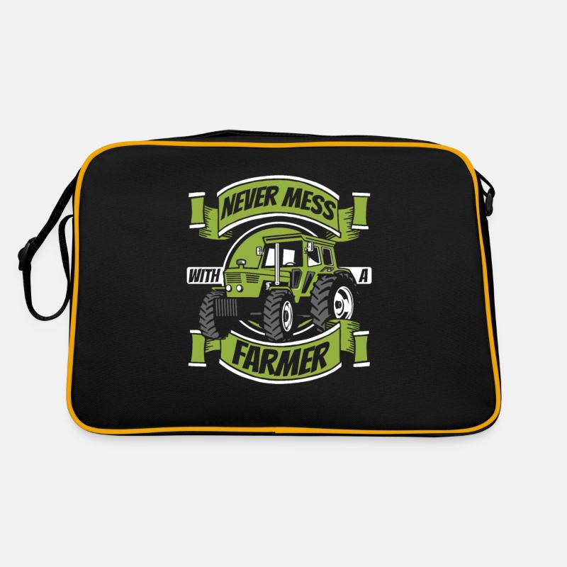 Never Mess With A Farmer Bauer Landwirtschaft Retro Tasche