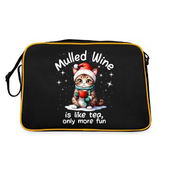 Marché de Noël drôle vin chaud boisson dictons - Sac Retro - noir/or - Dos