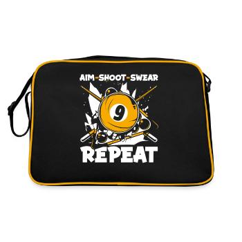 Aim Shoot Swear Repeat Pool Table Billiards - Retro Bag - black/gold - Back