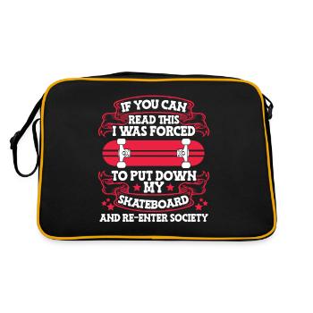Si vous pouvez lire ceci skaterboy skatepark skater - Sac Retro - noir/or - Dos