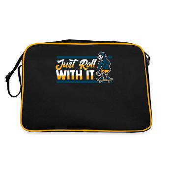 Il suffit de rouler avec elle skatepark skatergirl skaterboy - Sac Retro - noir/or - Dos