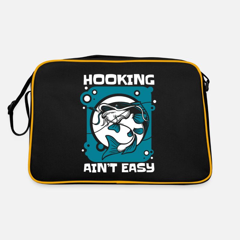 Hooking Ain't Easy Hochseeangler Fliegenfischer Retro Tasche