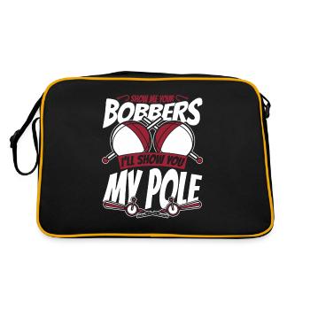 Montrez-moi vos bobbers pêche en haute mer pêcheur à la mouche - Sac Retro - noir/or - Dos