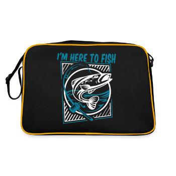 I'm Here To Fish Spinnfischer Hochseeangler Angler - Retro Tasche - Schwarz/Gold - Hinten