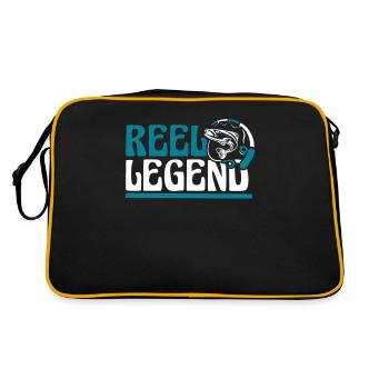 Reel Legend Fliegenfischer Spinnfischer - Retro Tasche - Schwarz/Gold - Hinten