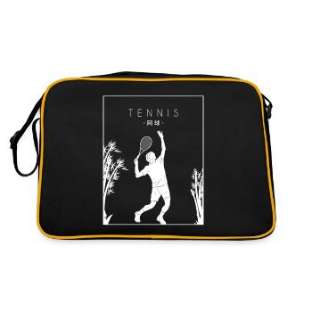 Tennis Chinese Hanzi Tennis Racket Tennis Coach - Retro Bag - black/gold - Back