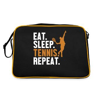 Eat Sleep Tennis Repeat Racket - Retro Bag - black/gold - Back