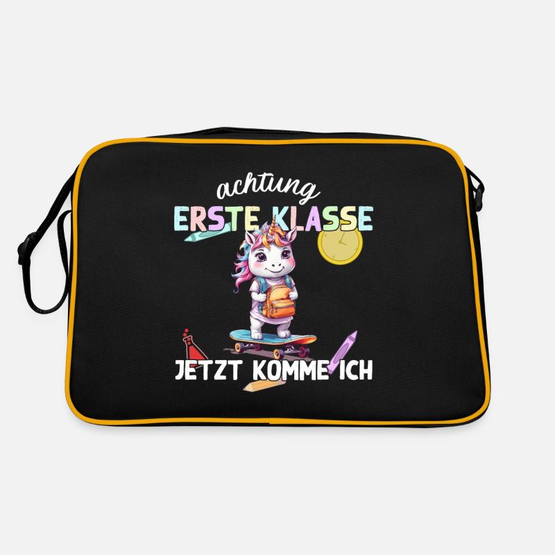 Einhorn Skateboard Einschulung Erste Klasse Retro Tasche