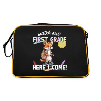 Fox Premier jour d’école avec scooter dicton drôle - Sac Retro - noir/or - Dos
