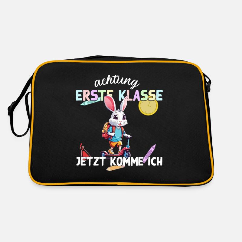Schulkind Hase Erste Klasse Einschulungsdesign Retro Tasche