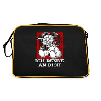 Magische Dunkle Kunst Okkulte Hexen Designs - Retro Tasche - Schwarz/Gold - Hinten