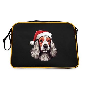 Cocker Épagneul chien Noël Portrait de Noël - Sac Retro - noir/or - Dos