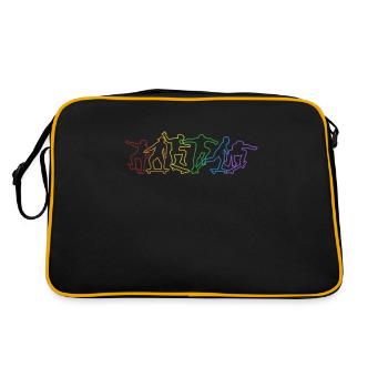 Skateboard LGBT Arc-en-ciel Skatergirl Skaterboy - Sac Retro - noir/or - Dos