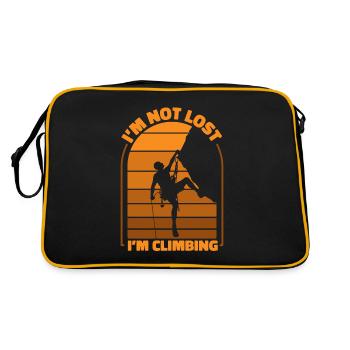 I'm Not Lost I'm Climbing Speedklettern Kraxler - Retro Tasche - Schwarz/Gold - Hinten