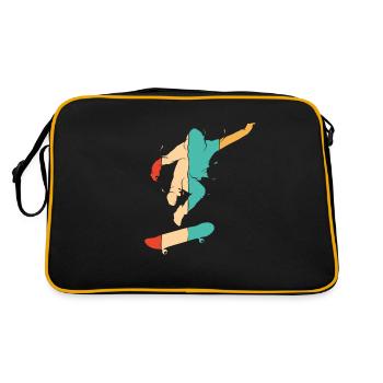 Skatepark rétro Skatergirl Skaterboy Skater - Sac Retro - noir/or - Dos
