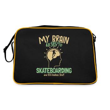 My Brain est à 95% Skateboard Skaterboy Skatepark - Sac Retro - noir/or - Dos