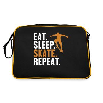 Manger Dormir Skate Répéter Skatepark Skatergirl - Sac Retro - noir/or - Dos