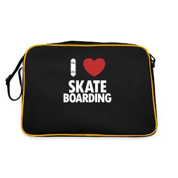J’aime le skateboard Skatergirl Skaterboy Skater - Sac Retro - noir/or - Dos