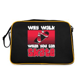 Pourquoi marcher quand peut-on skater skatepark skatergirl - Sac Retro - noir/or - Dos
