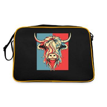 Portrait Highland Vache Highland Génisse Highland - Sac Retro - noir/or - Dos