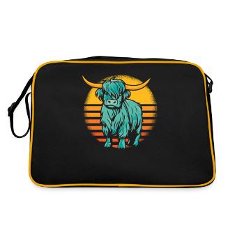 Retro Highland Cow Highland génisse éleveur - Sac Retro - noir/or - Dos