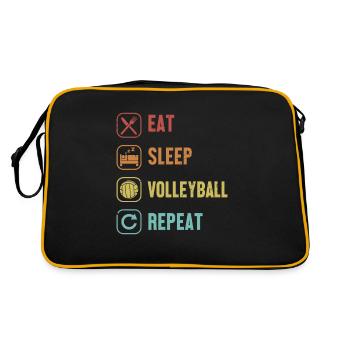 Eat Sleep Volleyball Répéter Joueur de volley-ball - Sac Retro - noir/or - Dos