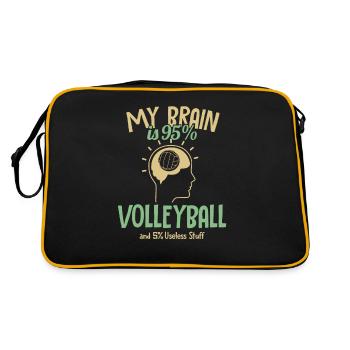 Mon cerveau est à 95% Volley-ball Joueur de volley-ball - Sac Retro - noir/or - Dos