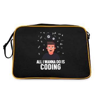 All I want to Do is Coding Developer Coder - Retro Bag - black/gold - Back
