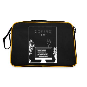 Coding Chinese Hanzi Developer Coder Programmer - Retro Bag - black/gold - Back