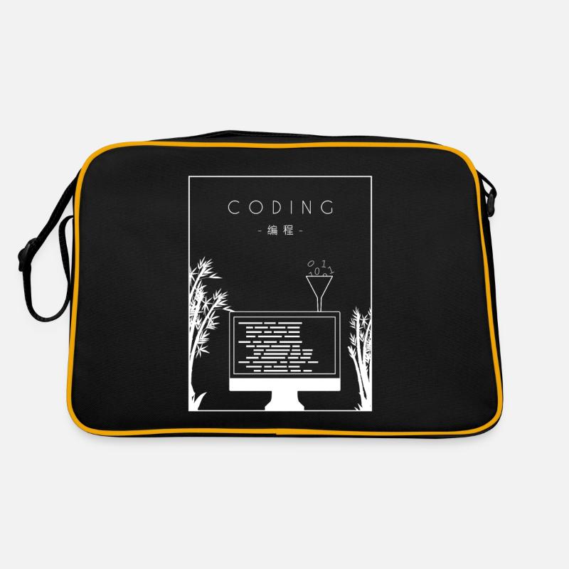 Coding Chinese Hanzi Developer Coder Programmer Retro Bag